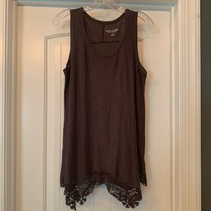 Soft Surroundings Tunic Tank w/Crocheted Hem